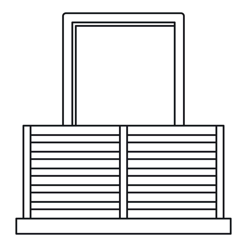 balkong ikon, översikt stil vektor