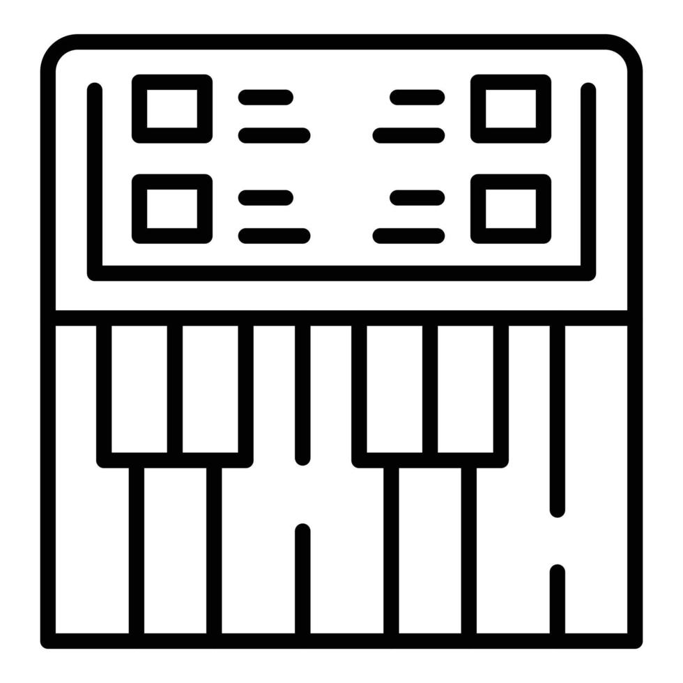Symbol Umrissvektor für Synthesizer-Tasten. DJ-Musik vektor