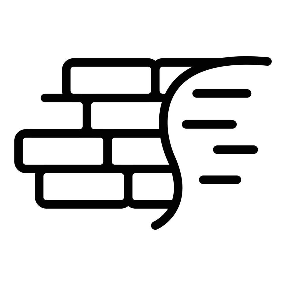 Backsteinmauer-Symbol-Umrissvektor. Werkzeug mischen vektor