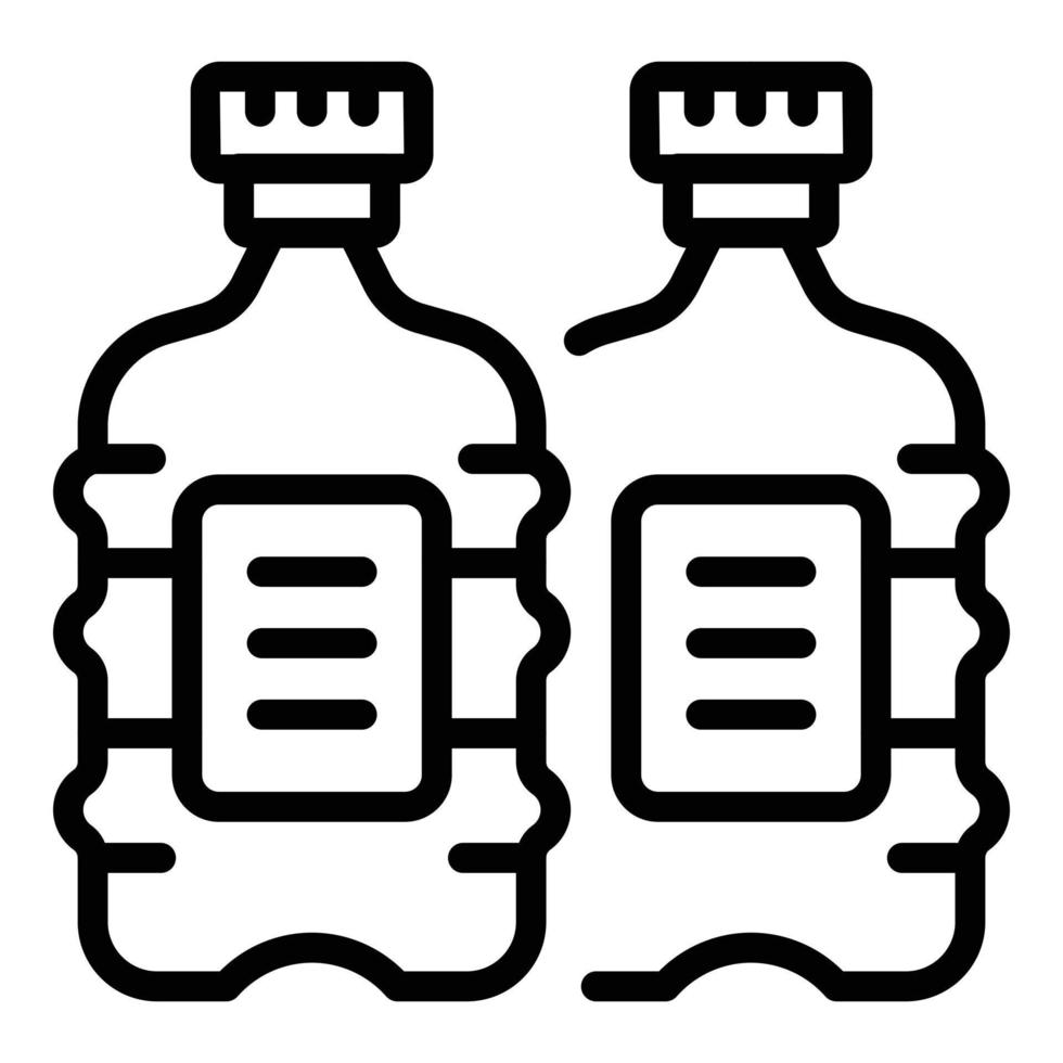 Symbol Umrissvektor für Mineralwasserflaschen. kühleres Büro vektor