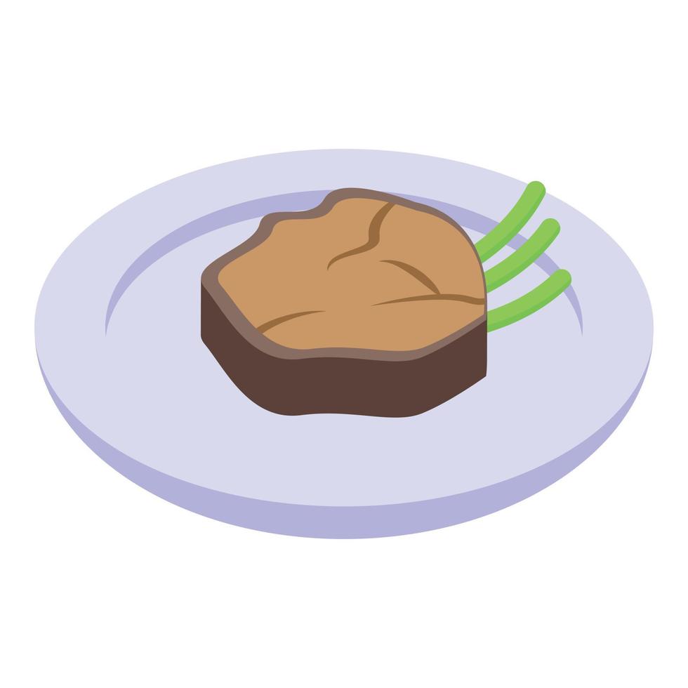 Steak-Symbol isometrischer Vektor. BBQ-Essen vektor