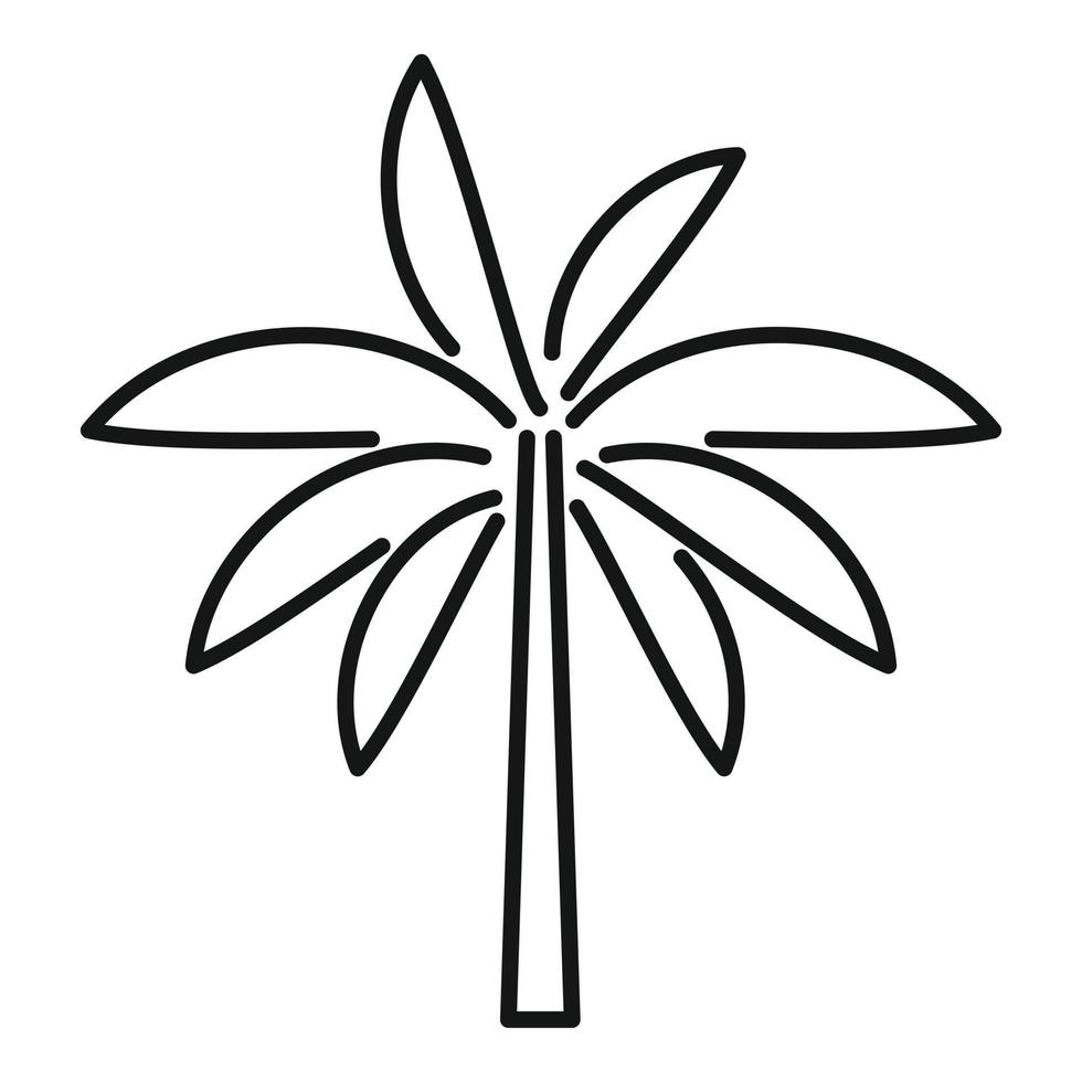 paradis handflatan ikon översikt vektor. kokos träd vektor