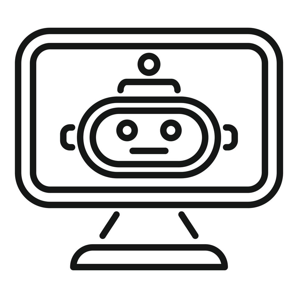 Online-Bot-Symbol-Umrissvektor. Bürodienst vektor