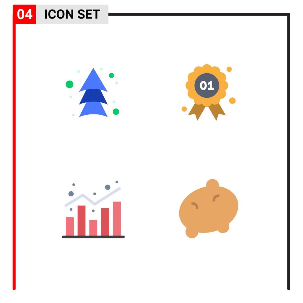 modern uppsättning av 4 platt ikoner och symboler sådan som pil Diagram riktning kvalitet handla redigerbar vektor design element