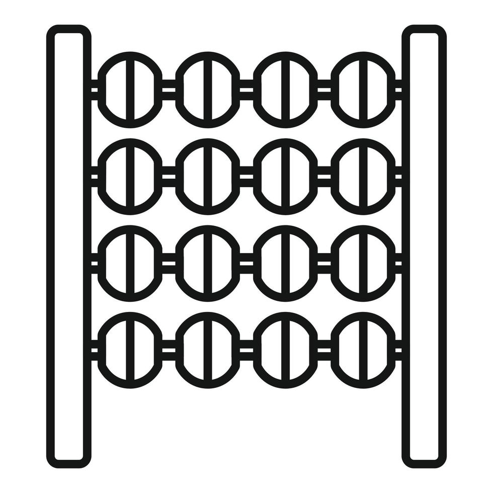 Business-Abakus-Symbol-Umrissvektor. mathematischer Rechner vektor