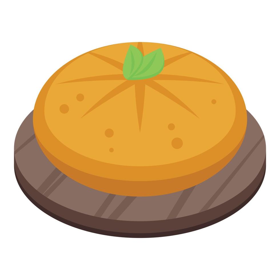 Kuchen Symbol isometrischer Vektor. Lebensmittel reisen vektor