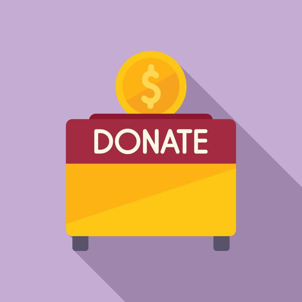 donera pengar låda ikon platt vektor. välgörenhet hjälp vektor