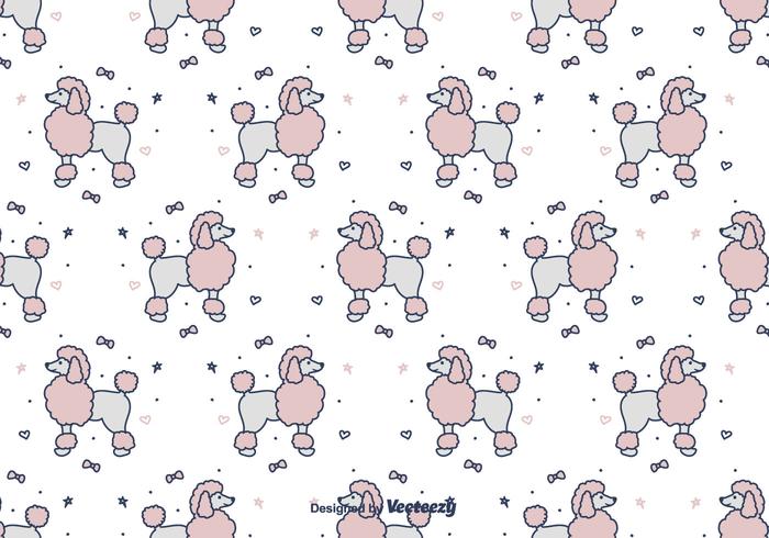 Girly Poodle Vector Pattern