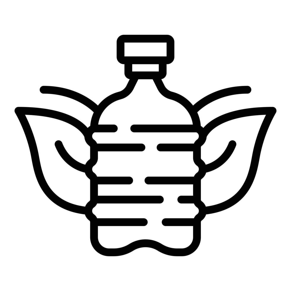 Öko-Wasserflasche Symbol Umrissvektor. LKW Gallone vektor