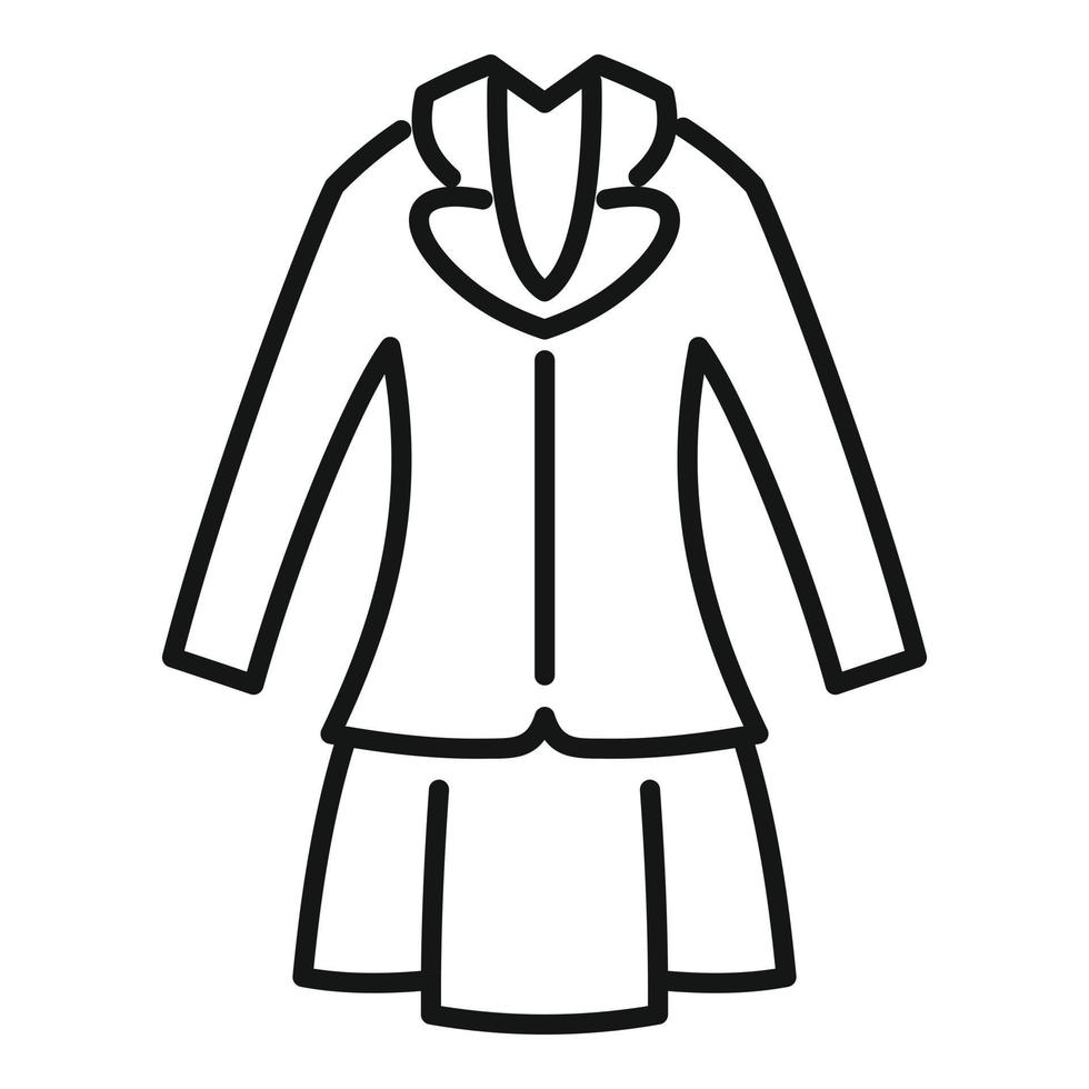 einheitlicher Symbol-Umrissvektor für Mädchen. modischer Anzug vektor