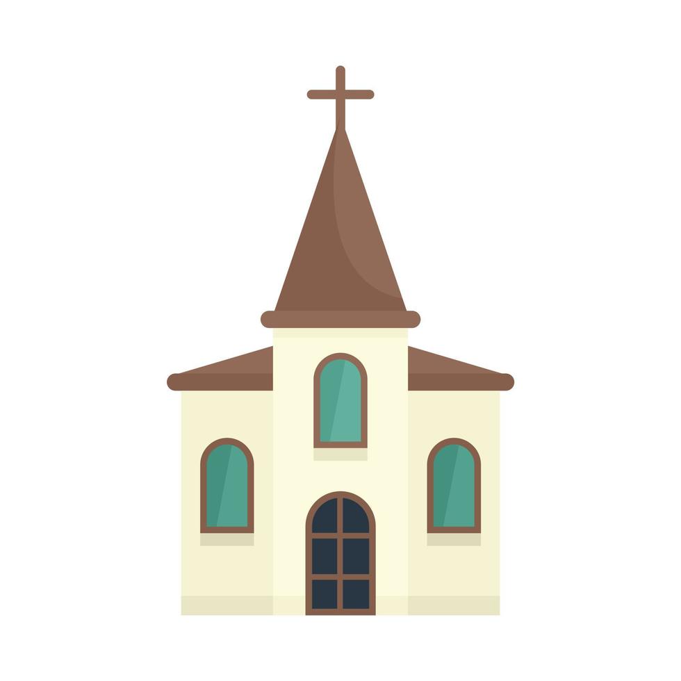 trä kyrka ikon platt isolerat vektor