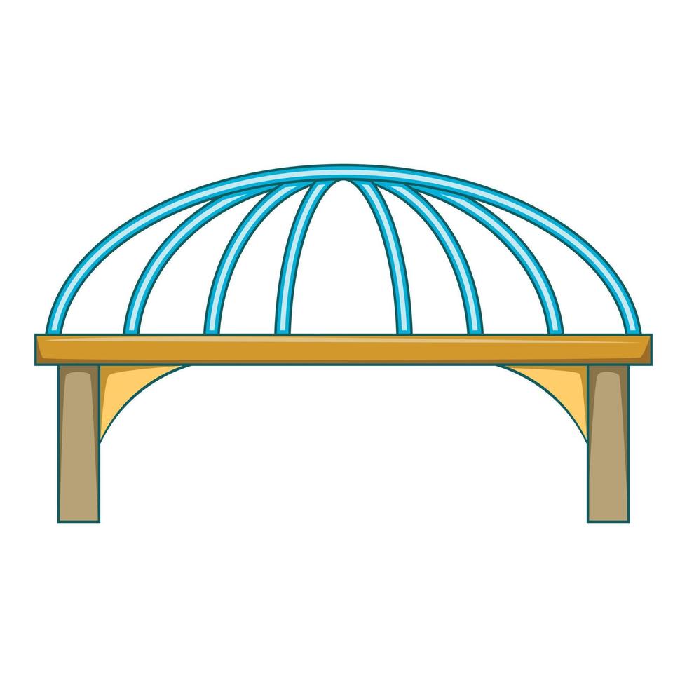 bro med stål stöder ikon, tecknad serie stil vektor