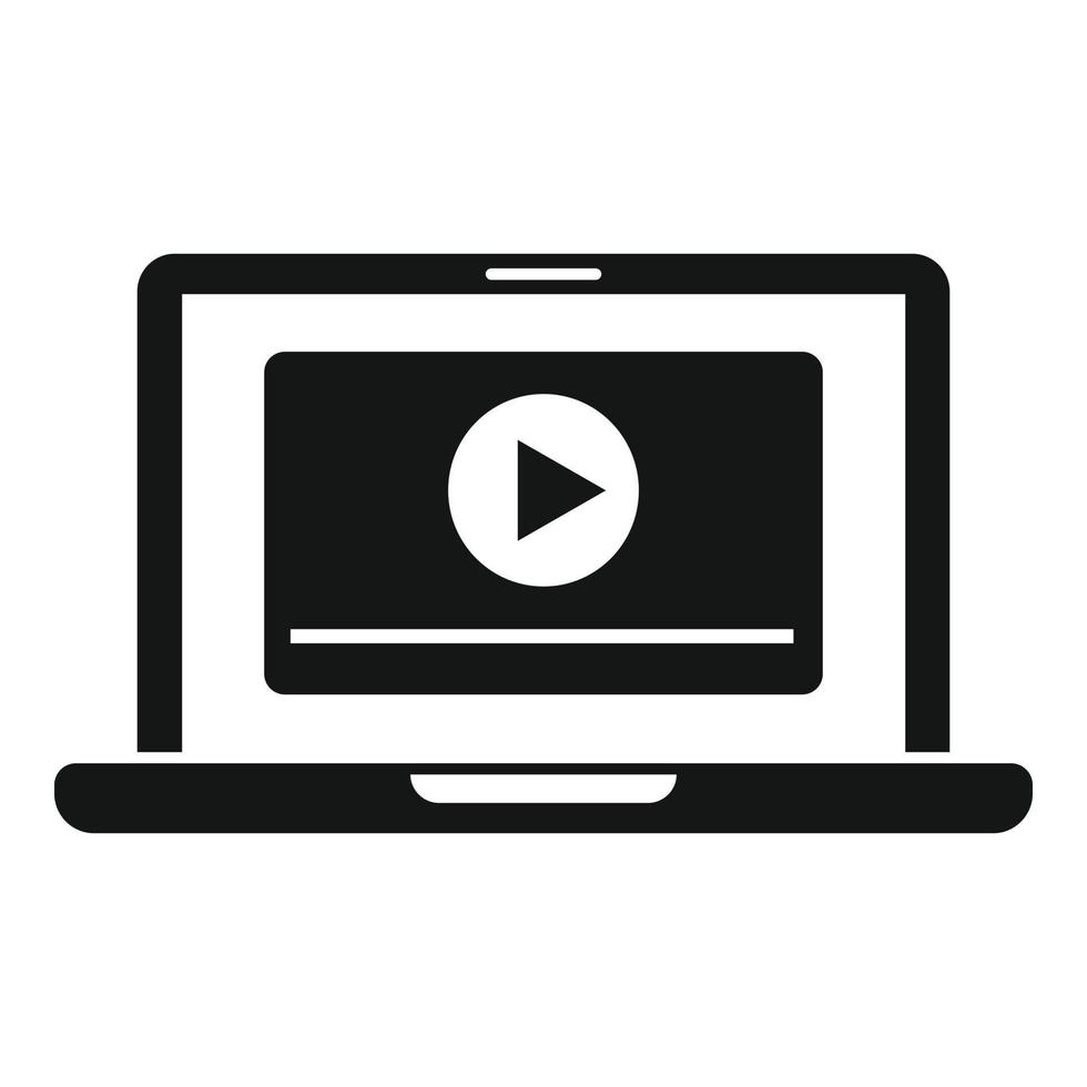 Laptop-Videobearbeitungssymbol einfacher Vektor. Bildschirmkamera vektor