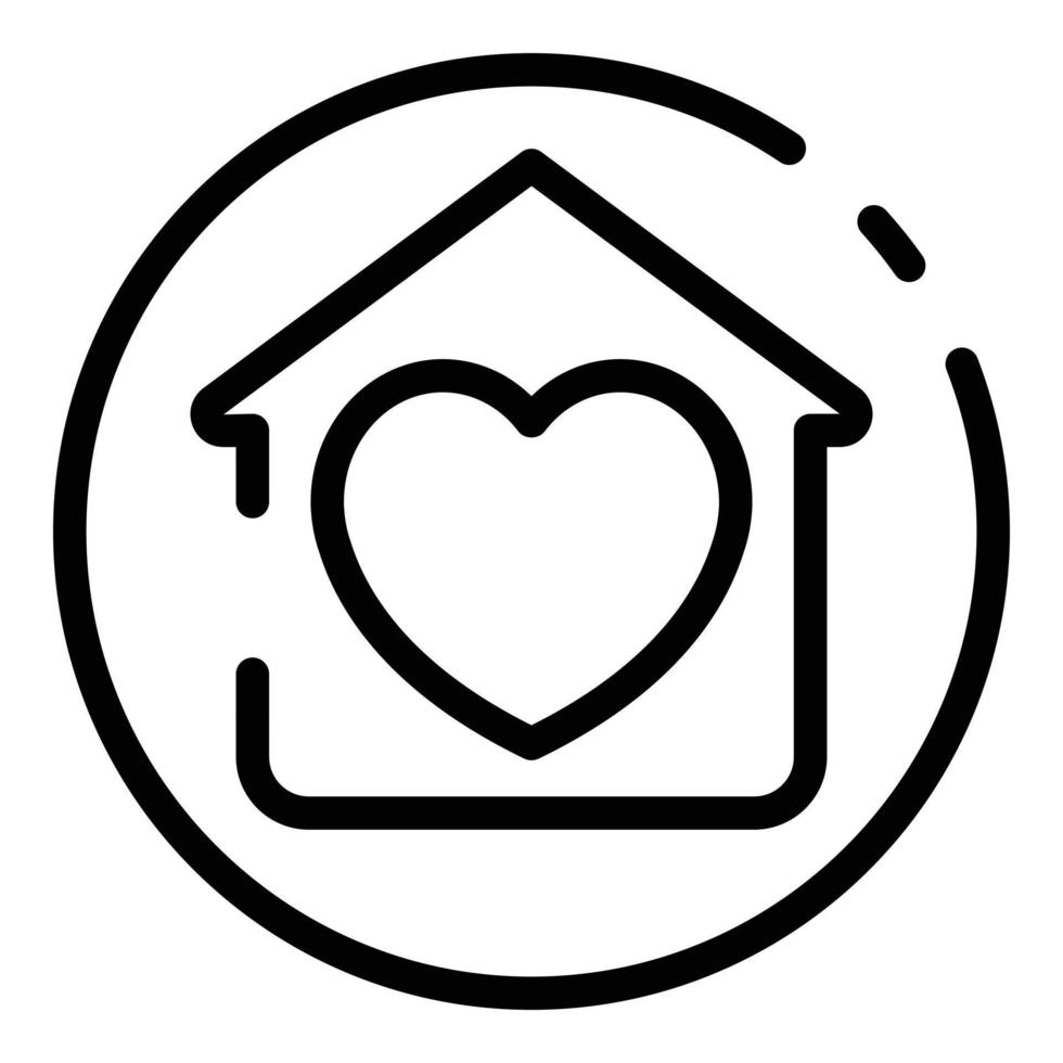 Liebe Haus Symbol Umriss Vektor. Leute zu Hause vektor