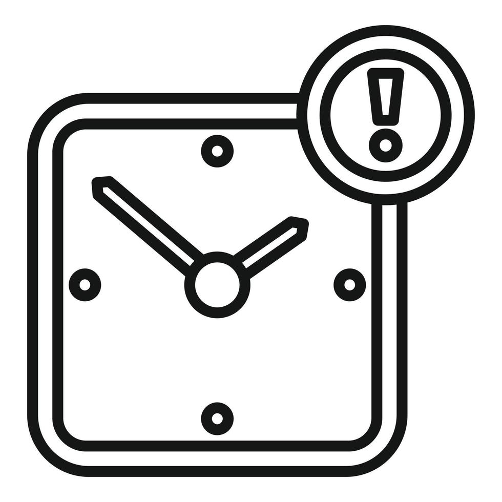 Wanduhr Stundensymbol Umrissvektor. Büroarbeiten vektor
