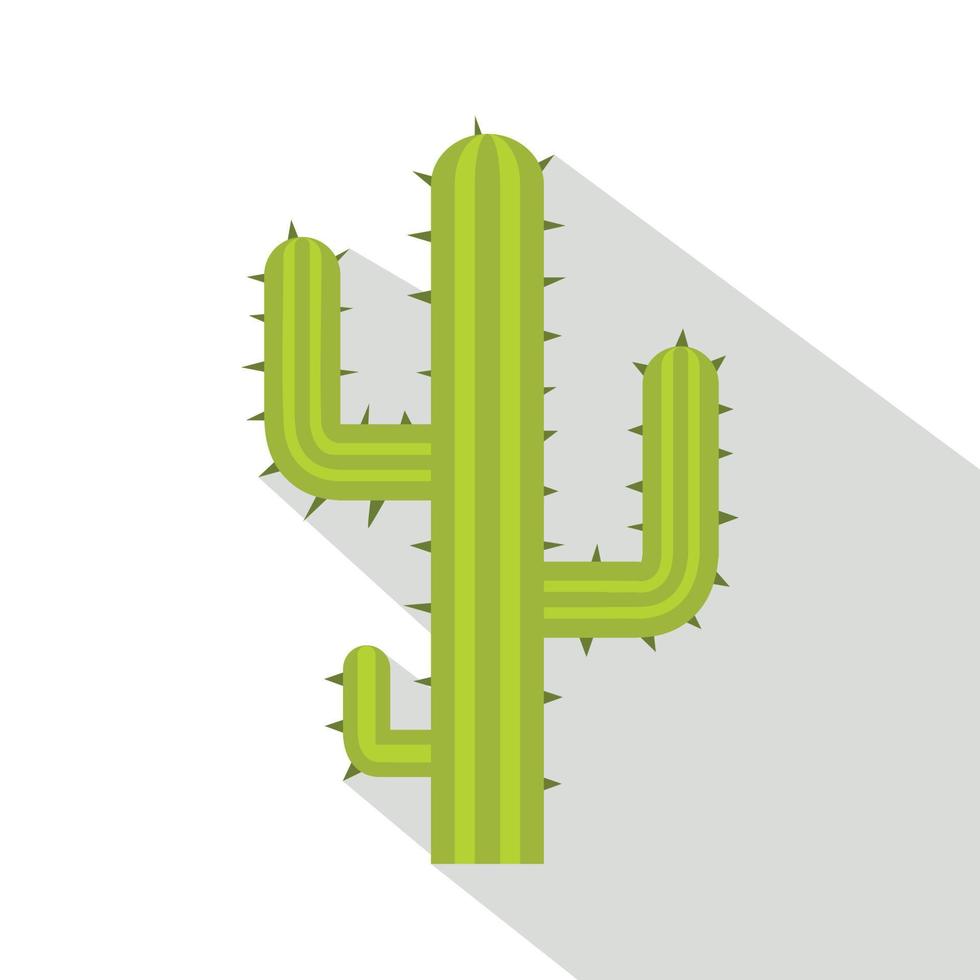 grön kaktus ikon, platt stil vektor