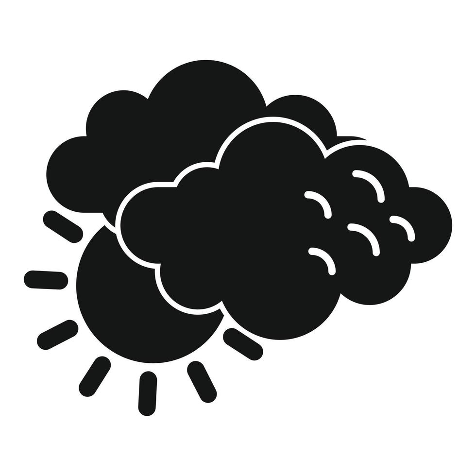 Sonniger Wolkensymbol einfacher Vektor. Regenvorhersage vektor