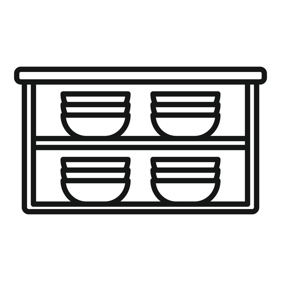 Esszimmermöbel Symbol Umrissvektor. Küchenmöbel vektor