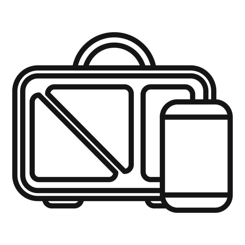 Lunchpaket Symbol Umrissvektor. gesundes Essen vektor