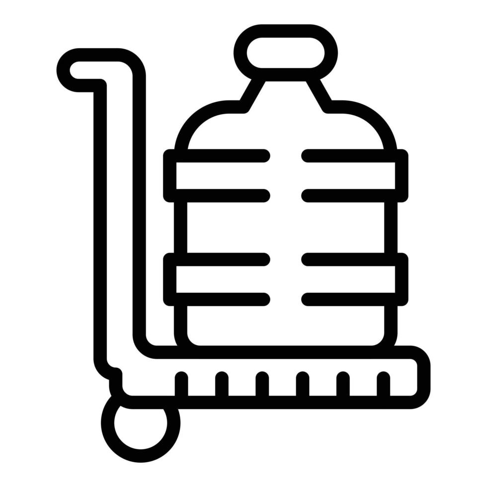 Warenkorb Wasserflasche Symbol Umriss Vektor. Lieferservice vektor