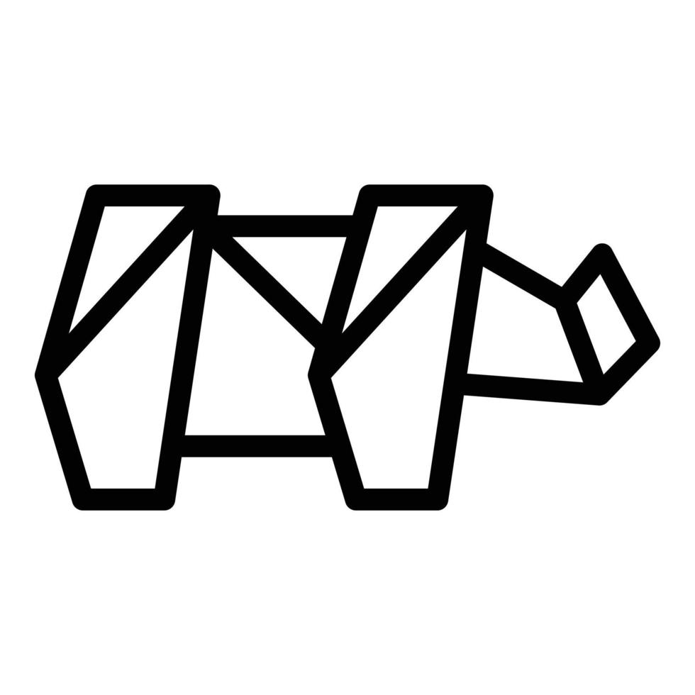 Origami-Nashorn-Symbol-Umrissvektor. geometrisches Tier vektor