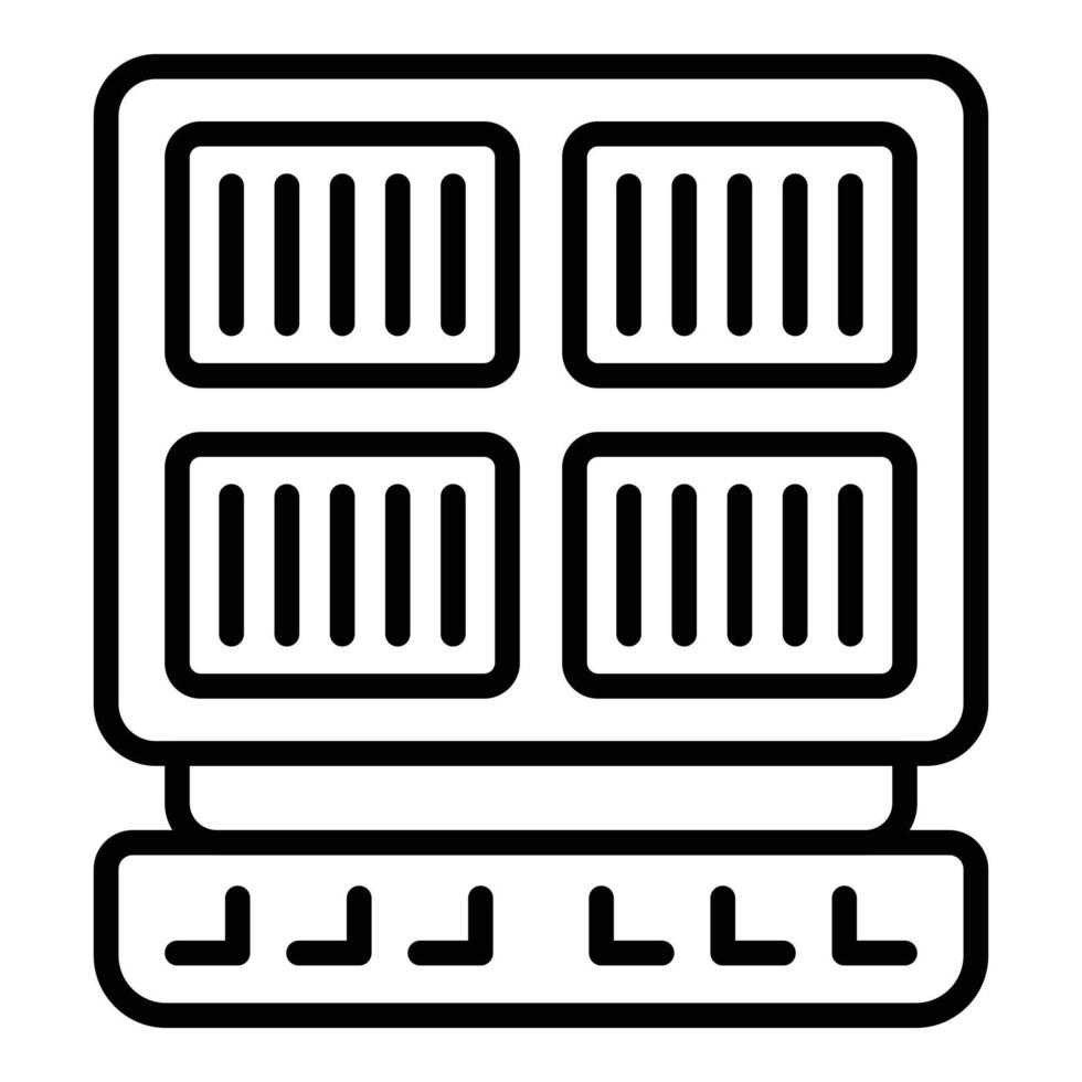 Wärme Waffelmaschine Symbol Umrissvektor. Eisenmacher vektor