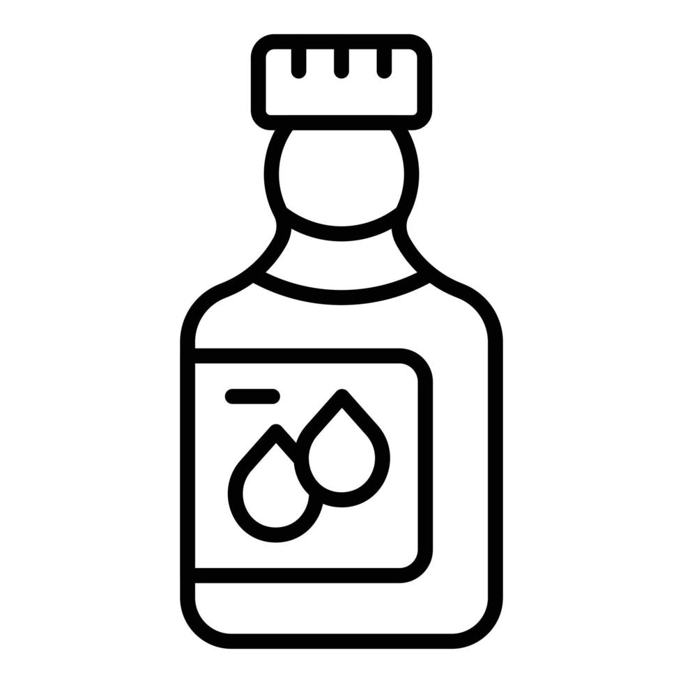 Flaschensymbol Umrissvektor für natives Öl. Oliven essen vektor