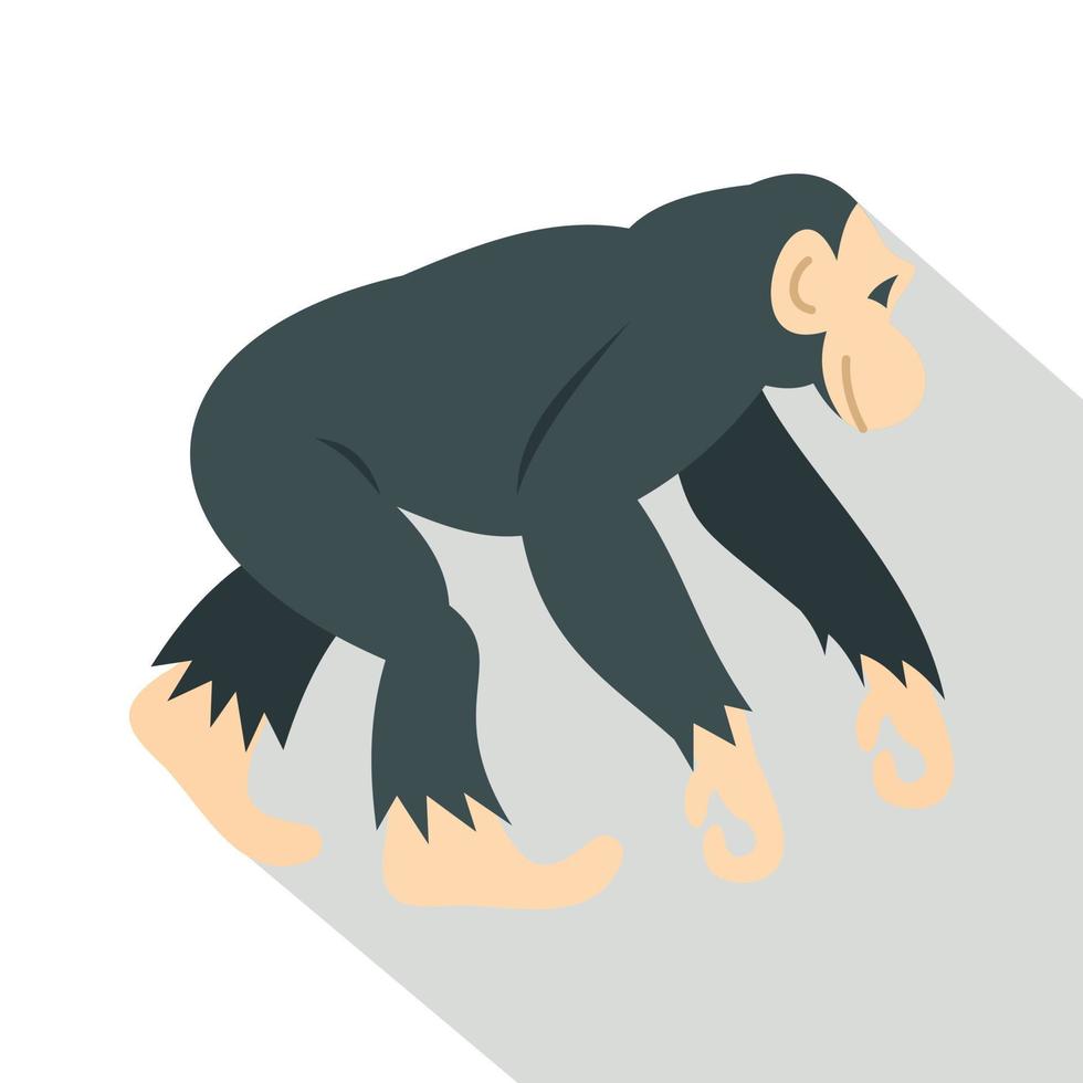 schimpans, ikon, platt stil vektor