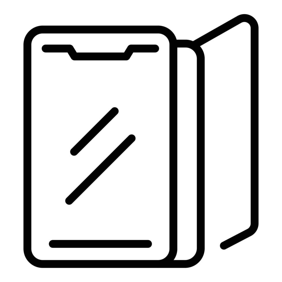 sauberer Smartphone-Hülle-Icon-Umrissvektor. Mobiltelefonhülle vektor