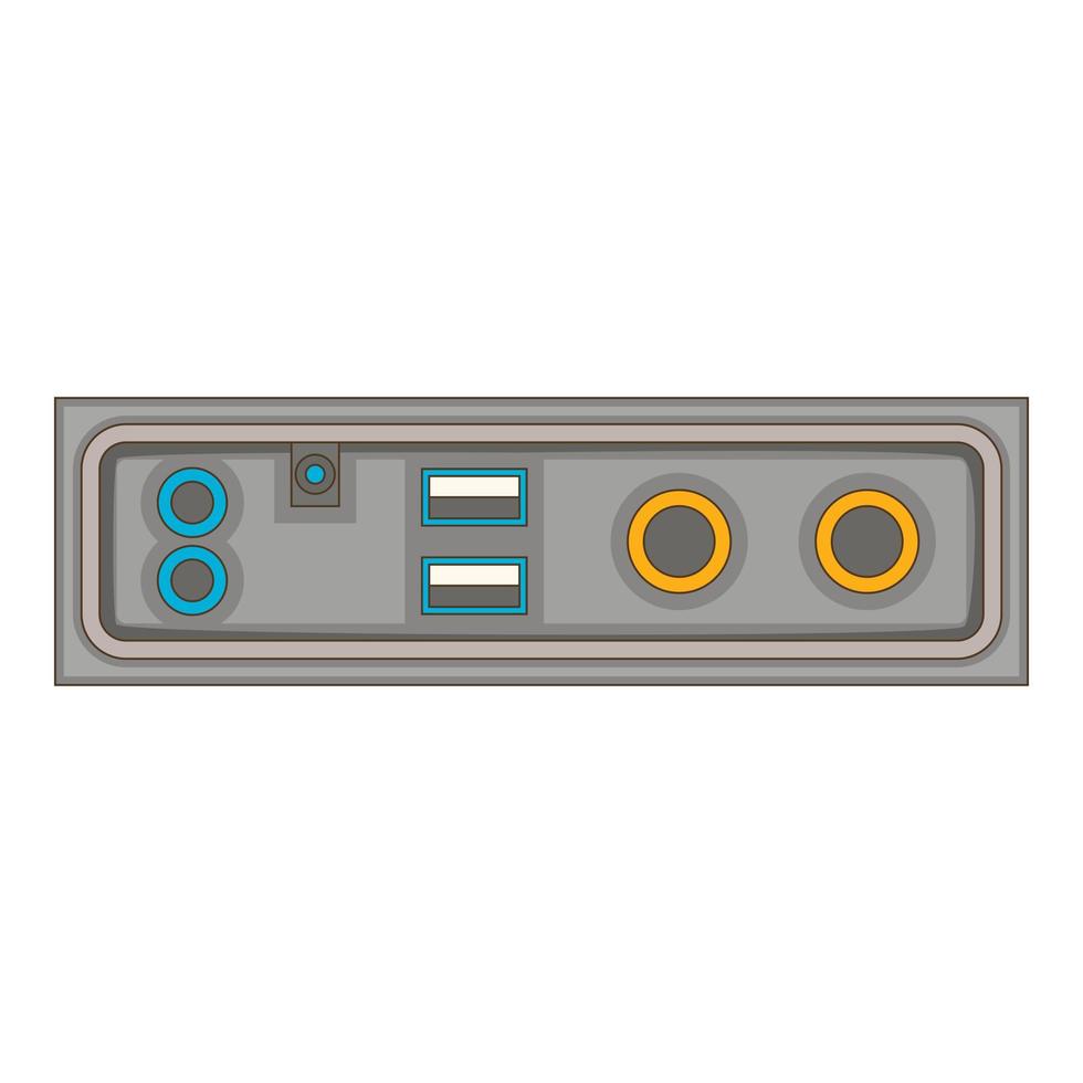 Kabelanschluss-Panel-Symbol, Cartoon-Stil vektor