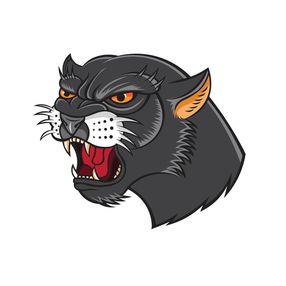 Panthergesichts-Vektorillustration im Tatoo-Designstil der alten Schule, perfekt für T-Shirt- und Aufkleberdesign vektor