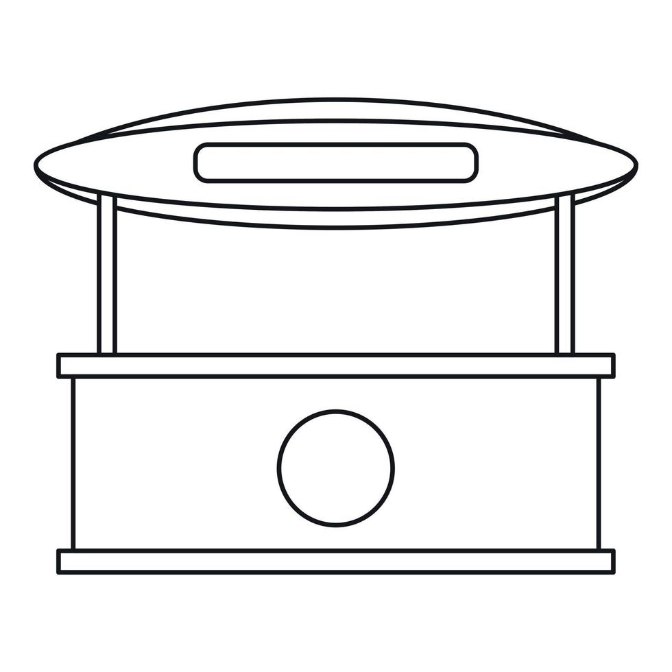 Ladenkiosk mit Markisensymbol, Umrissstil vektor