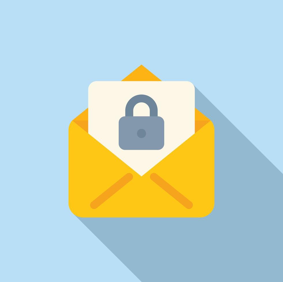 Flacher Vektor des E-Mail-Datenschutzsymbols. Datenschutz