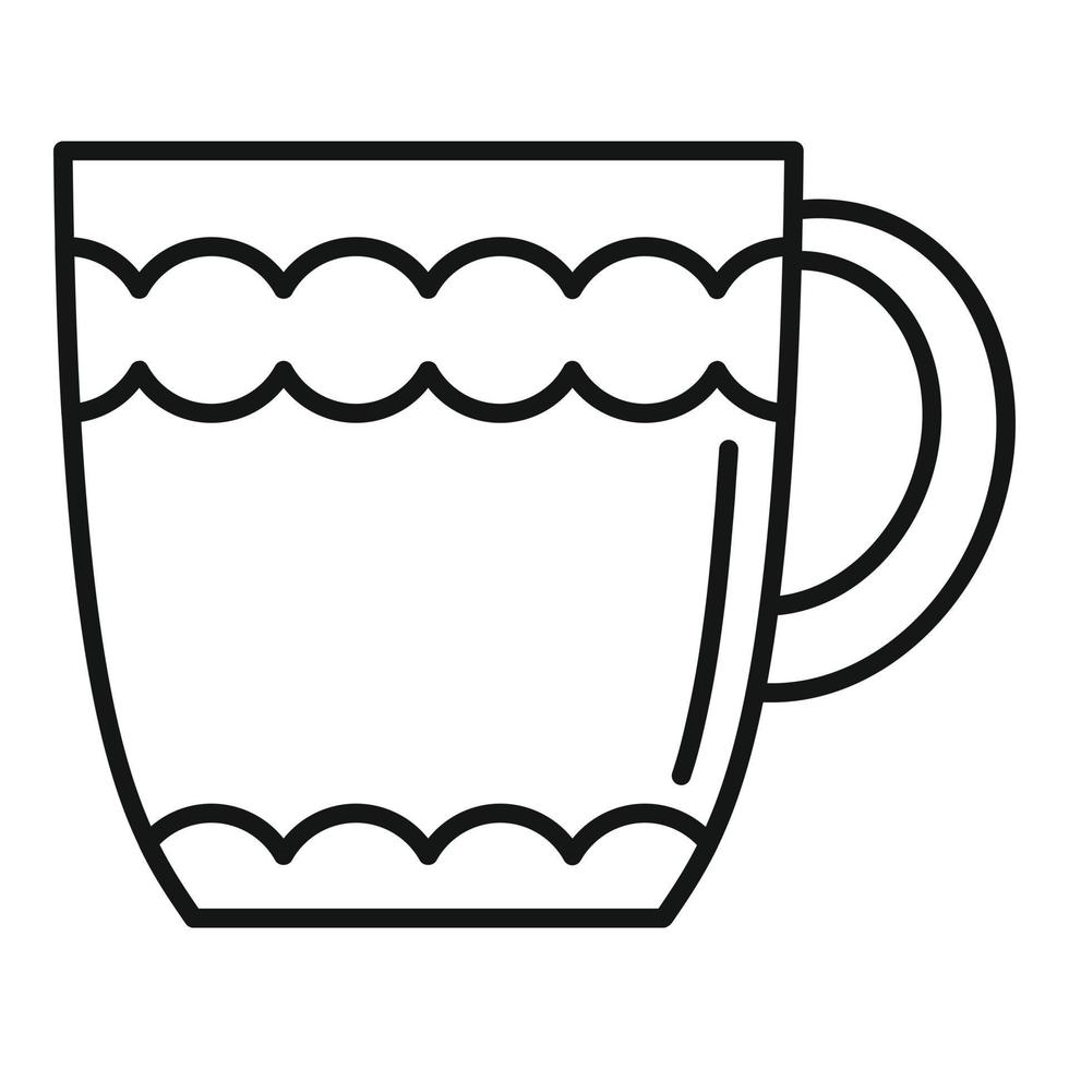 Teebecher-Symbol Umrissvektor. heiße Tasse vektor