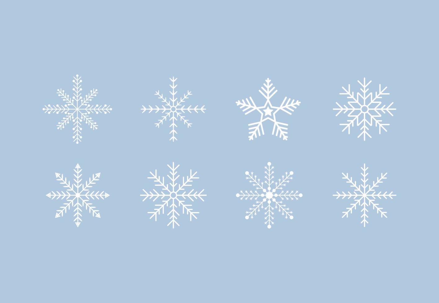 snöflinga ikon eller tecken symbol samling. vektor illustration