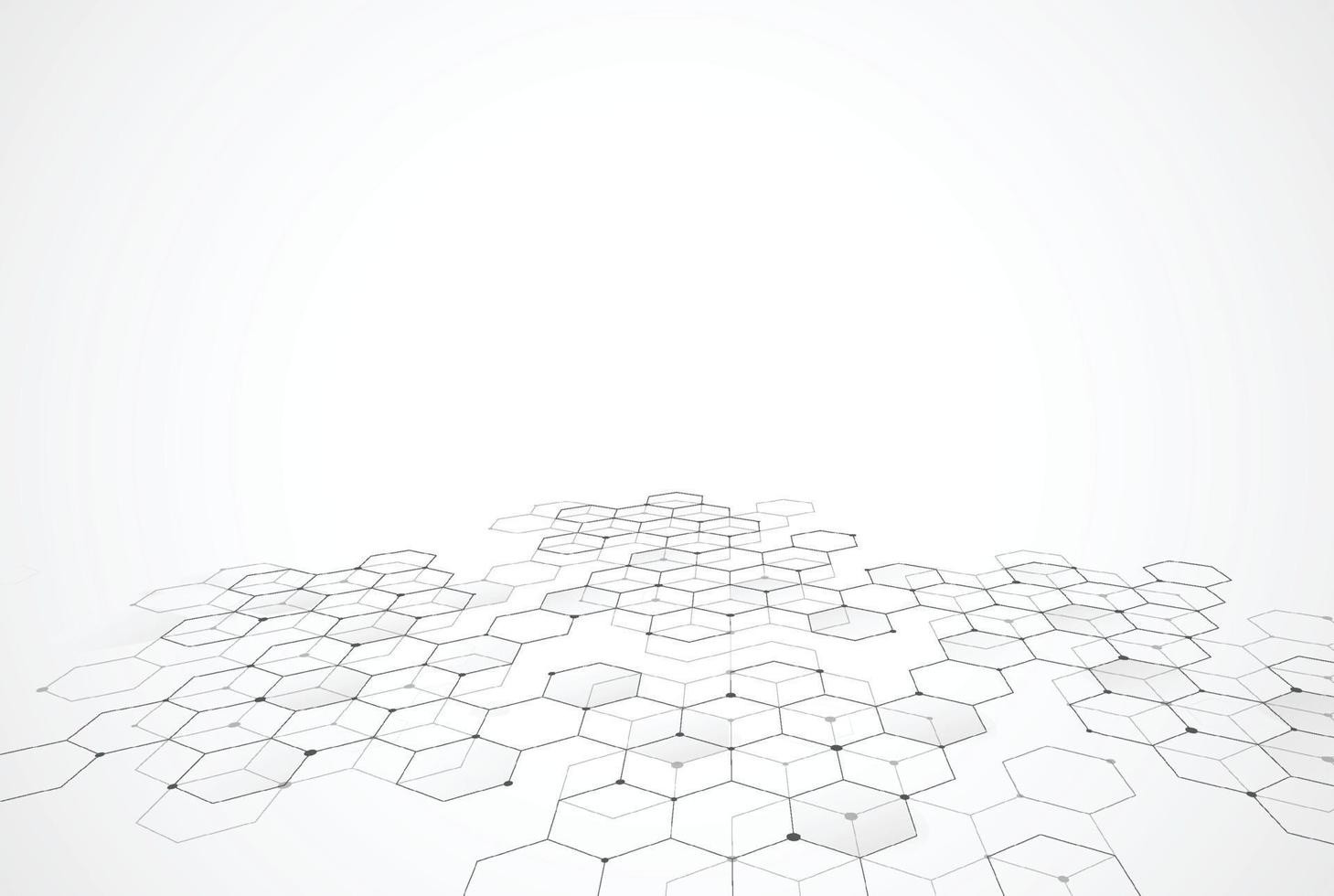 abstrakte hexagonale molekulare Strukturen im technologischen Hintergrund und im wissenschaftlichen Stil. medizinisches Design. Vektorillustration vektor