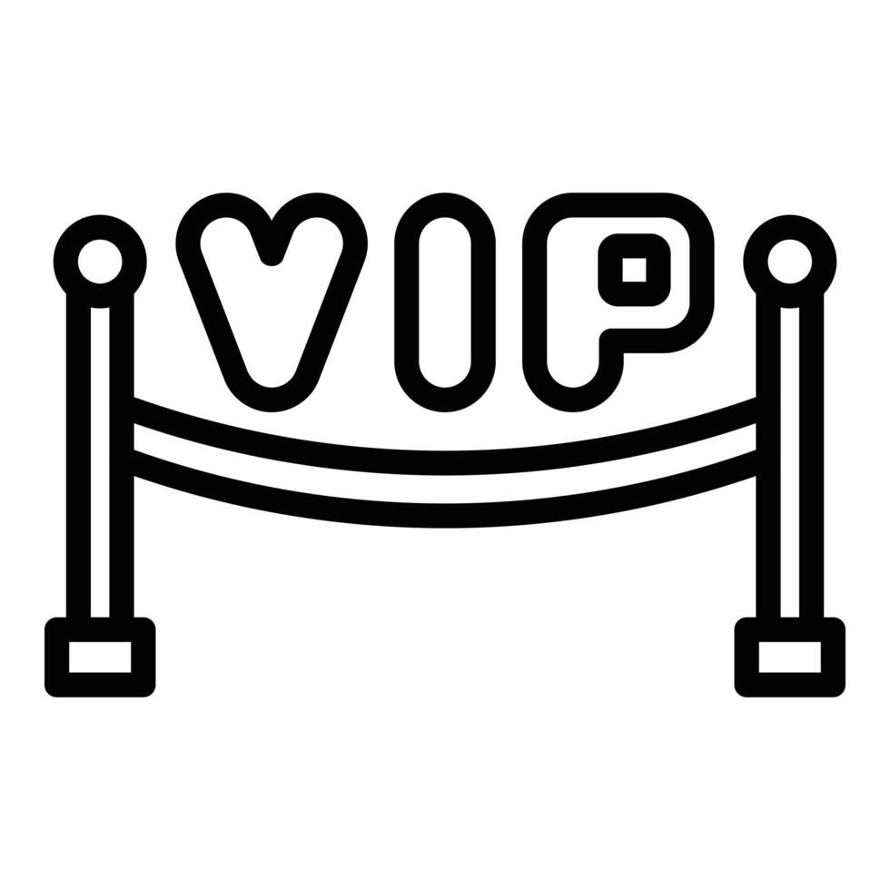 Vip-Ereignis-Barriere-Symbol-Umrissvektor. Partymusik vektor