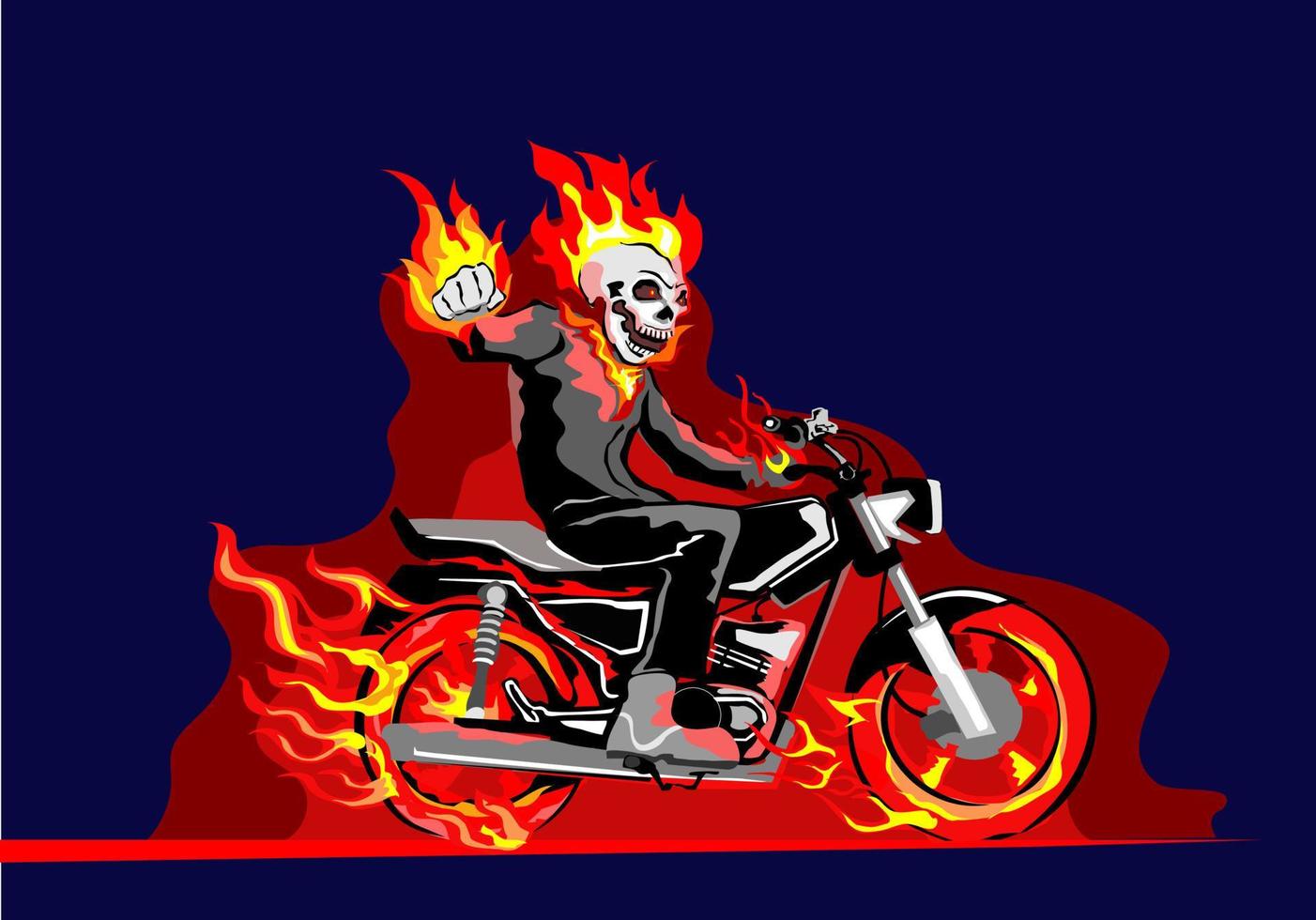 Totenkopf-Feuer-Motorrad vektor