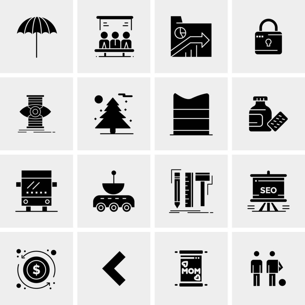 16 universelle Business-Icons Vektor kreative Icon-Illustration zur Verwendung in Web- und Mobilprojekten