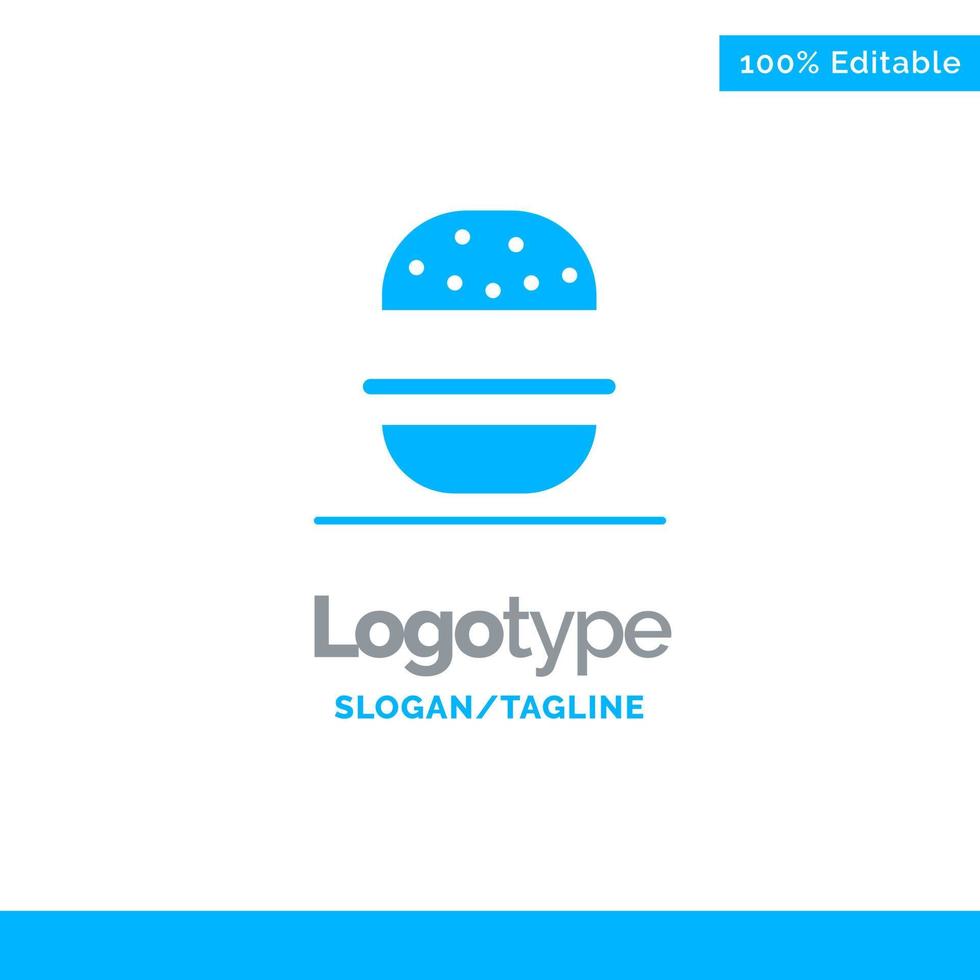 burger äta amerikan USA blå fast logotyp mall plats för Tagline vektor