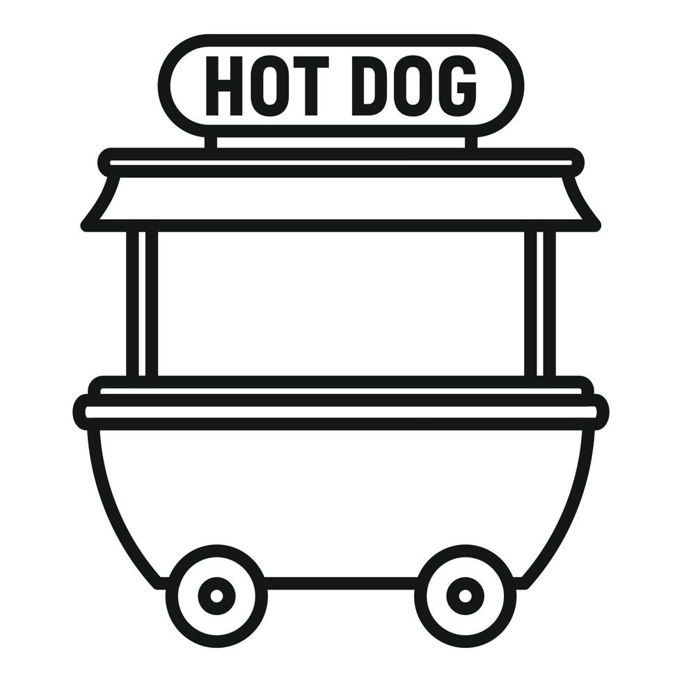 Fast-Food-Symbol Umrissvektor. Hot-Dog-Wagen vektor