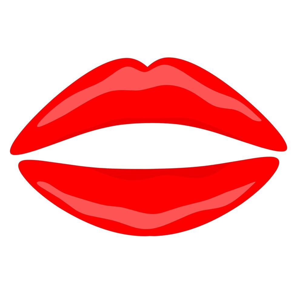 kvinna röd mun vektor illustration isolerat på vit bakgrund. röd varm flicka mun, kyss. skönhet begrepp.