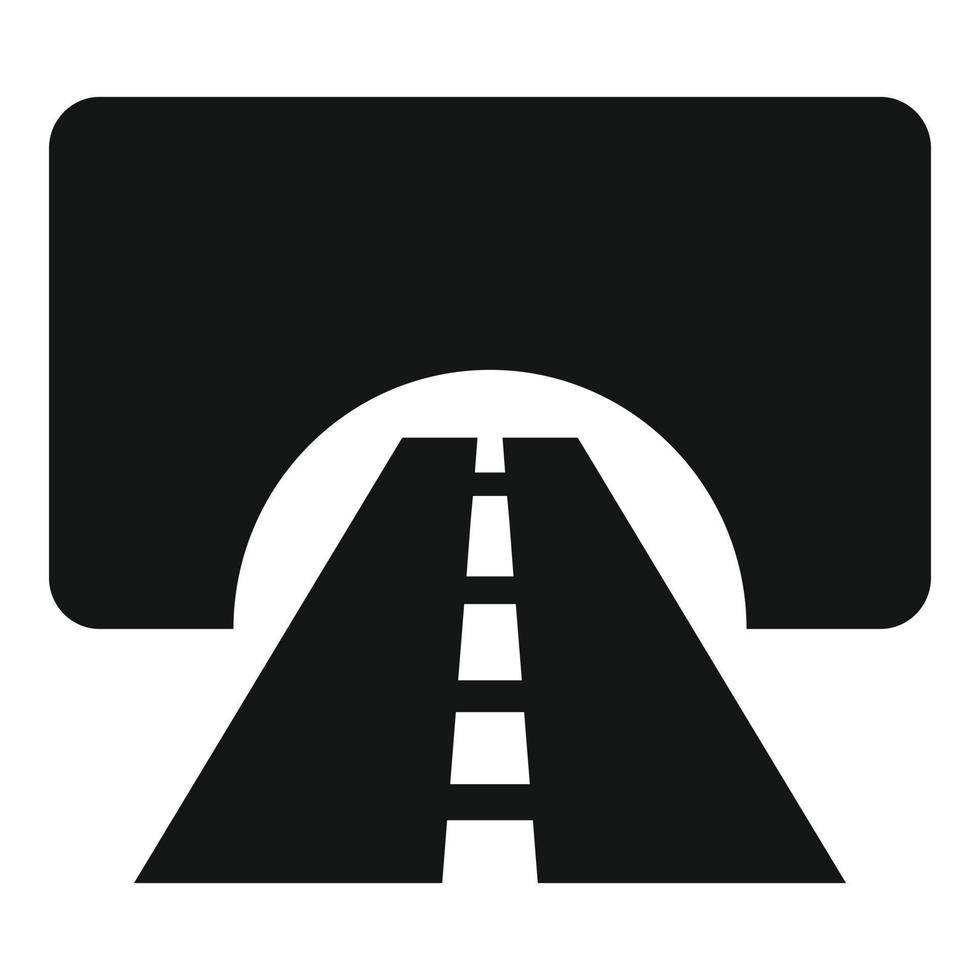 Asphalt-Tunnel-Symbol einfacher Vektor. Auto Straße vektor