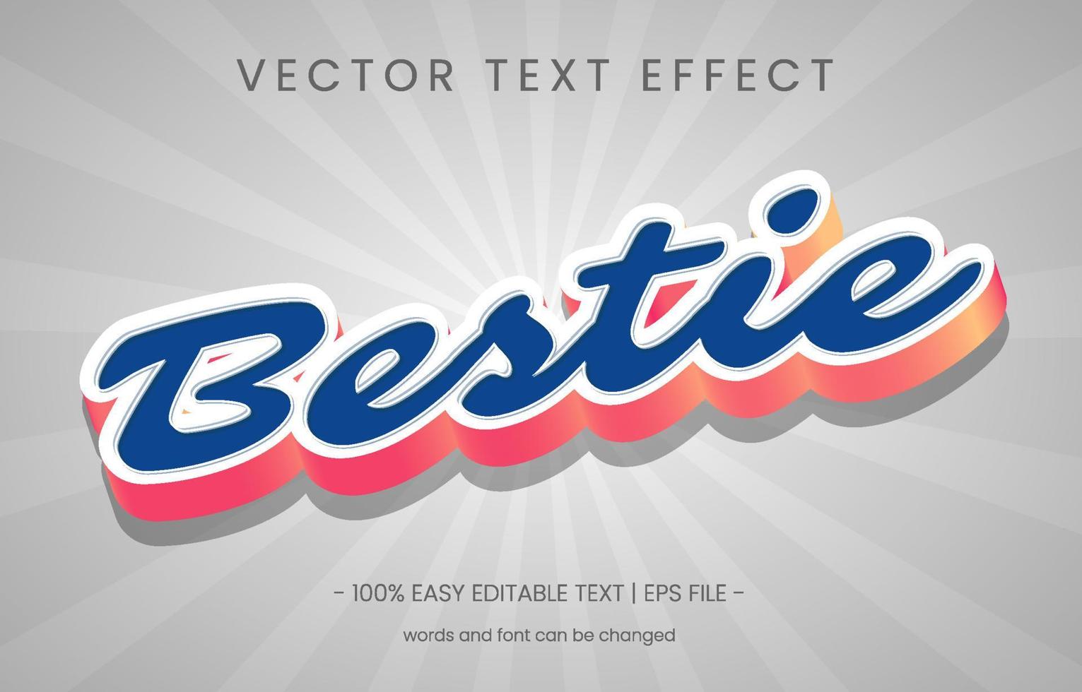 Bestie-Texteffekt-Grafikstil-Panel vektor