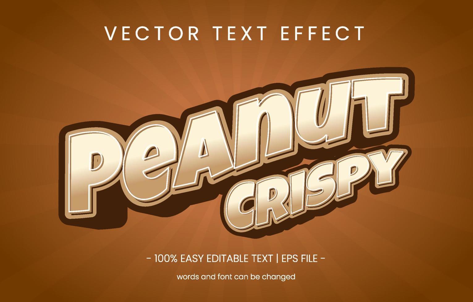 jordnöt text effekt grafisk stil panel vektor