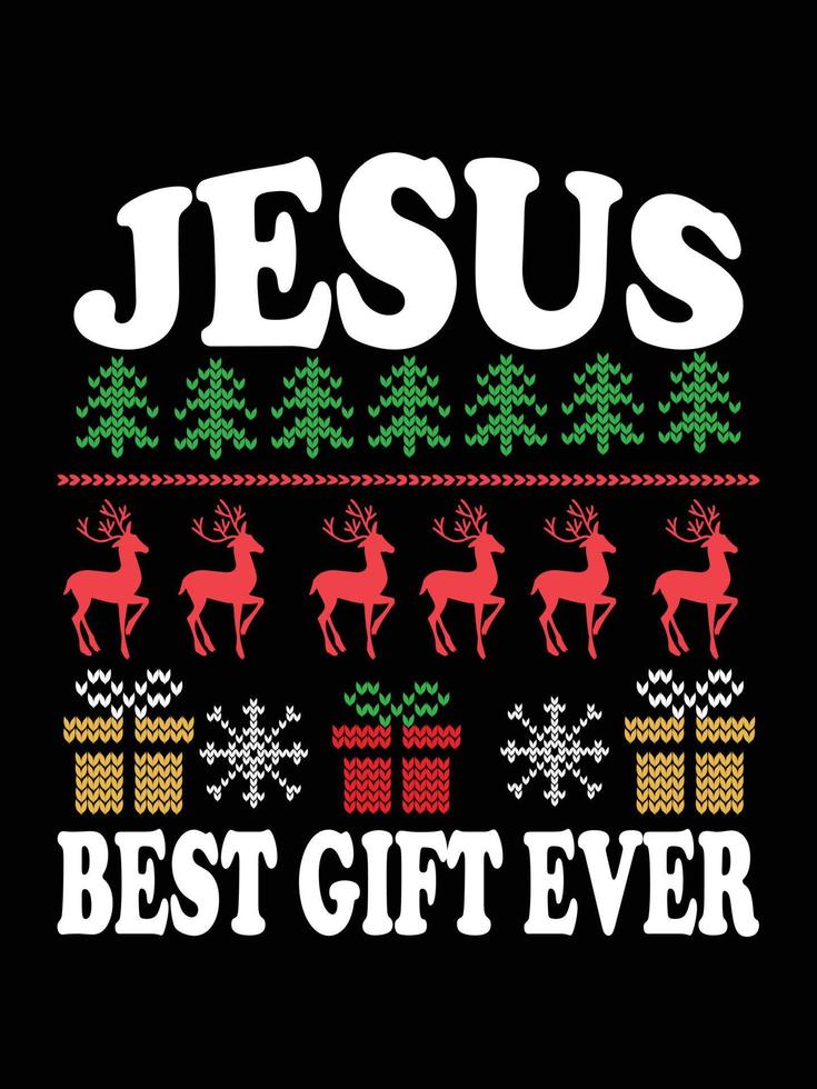 hässliche weihnachtspullover typografie bekleidungsjahrgänge weihnachts-t-shirt-design weihnachtsartikeldesigns, handgezeichnete schriftzüge für bekleidungsmode. Zitate der christlichen Religion zum Drucken vektor