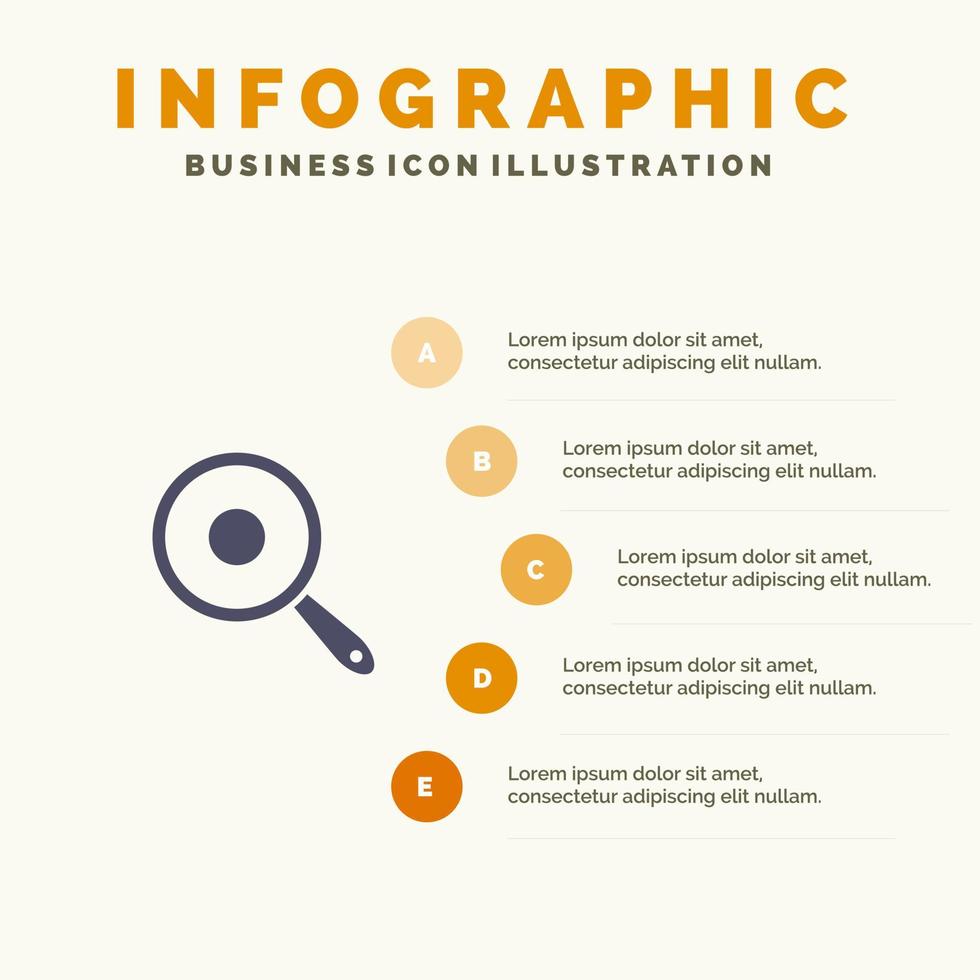 Bratpfanne Bratpfanne Infografiken Präsentationsvorlage Präsentation in 5 Schritten vektor