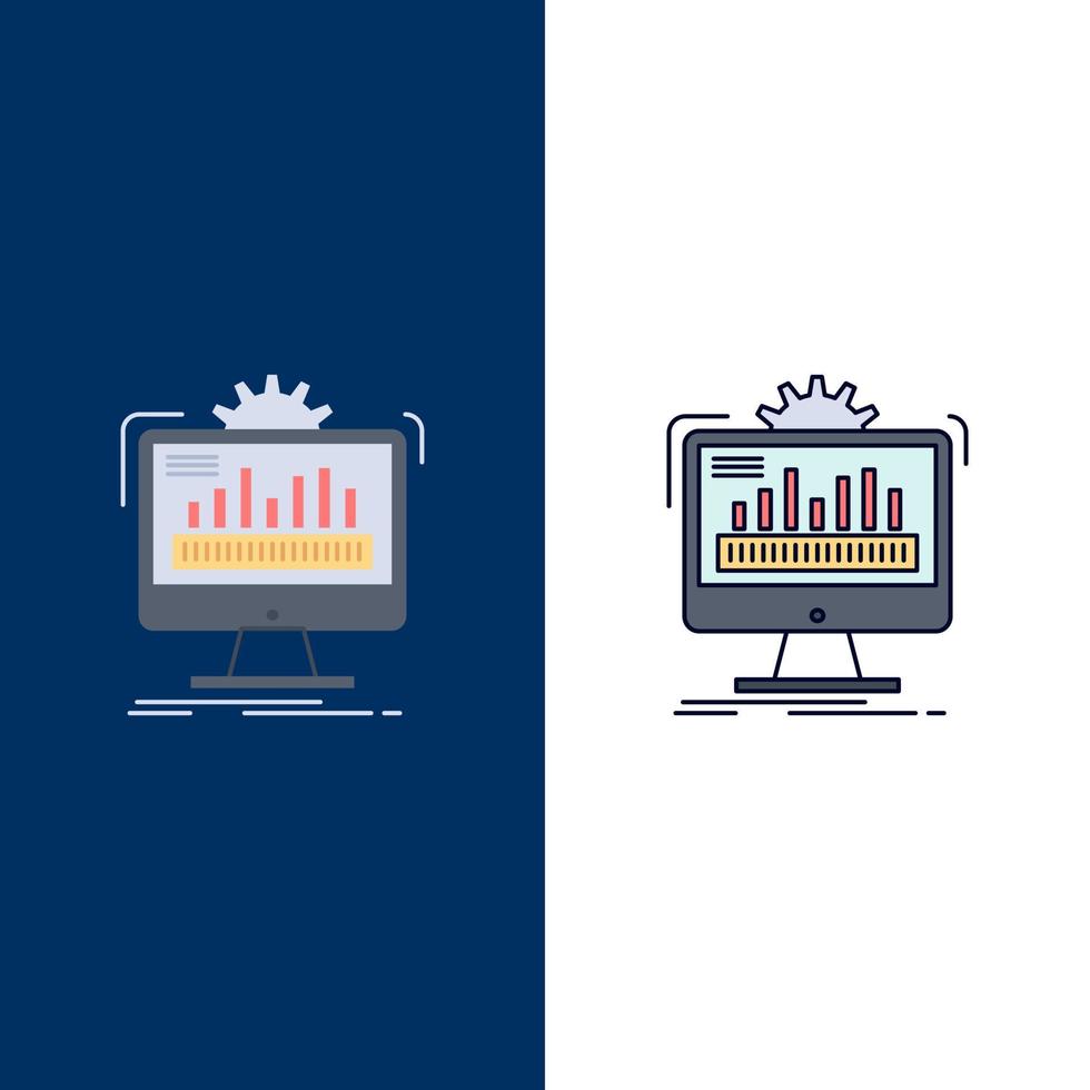instrumentbräda administration övervaka övervakning bearbetning platt Färg ikon vektor