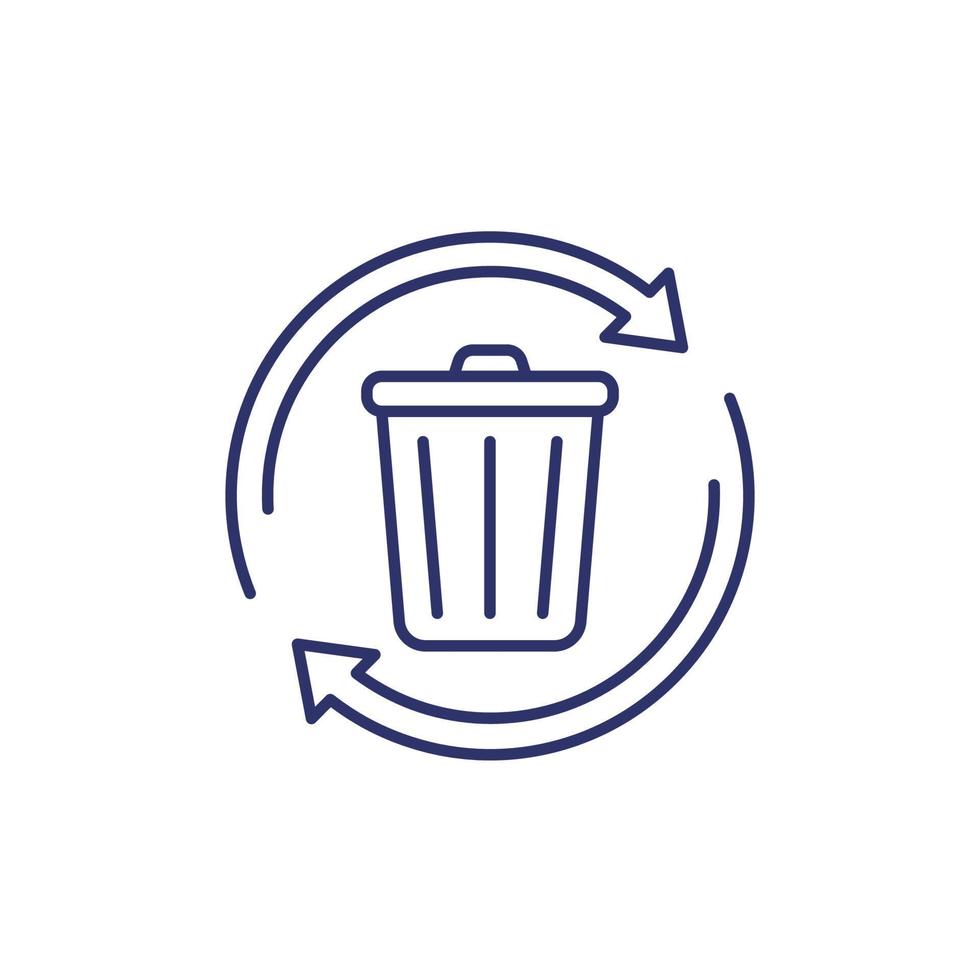 Recycling-Abfallleitungssymbol mit Mülleimer vektor