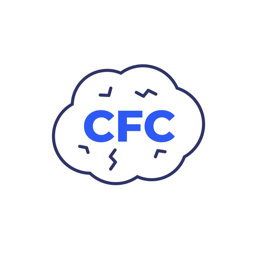 cfc- oder freongas-symbol mit einer wolke vektor